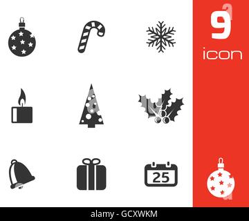 Vektor schwarze Cristmas Icons set Stock Vektor