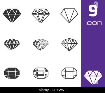 Vektor-Black Diamond Icons set Stock Vektor
