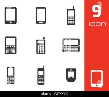 Vektor-schwarz Handy Icons set Stock Vektor