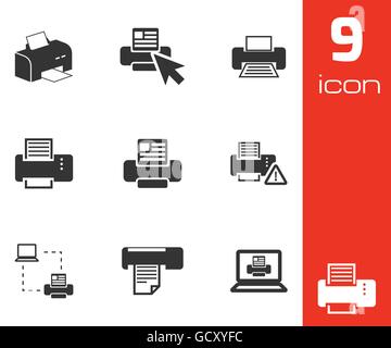 Vektor Balck Drucker Icons set Stock Vektor