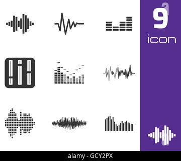 Vektor-black-Music-Soundwave-Icons set Stock Vektor