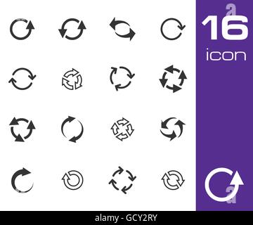 Vektor schwarze aktualisieren Icons set Stock Vektor