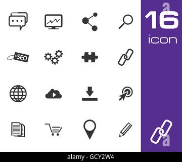 Vektor schwarze Seo Icons set Stock Vektor