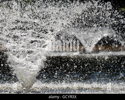 Zwei Brunnen in Dingle Gärten in Shrewsbury, Shropshire, England, UK. Stockfoto