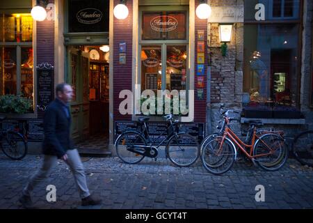 Amadeus Restaurant in Gent, Belgien. Amadeus Restaurant, Gent, flämische Region, Belgien Stockfoto