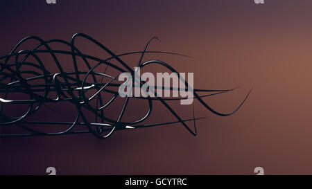 winkte mit organische Linien auf Farbverlauf Hintergrund, schwarze Farbe und Stahl Stil Stockfoto
