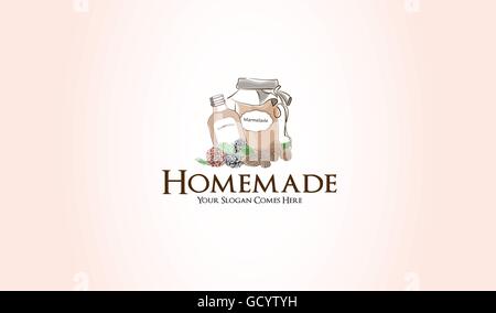 hausgemachte Marmelade Obst Marmelade Logo-Grafik Stock Vektor