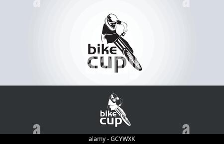 Mountain Bike abstract Vector Fahrrad Logo Tasse Stock Vektor