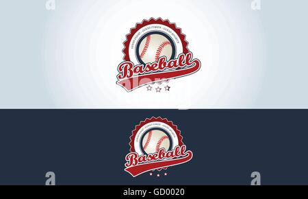 Rot, weiß und blau, Baseball Logo Sports-bar Stock Vektor