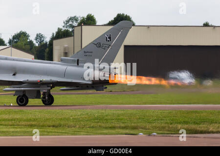 Ende eines italienischen Typhoon F-2000 auf 2016 Royal International Air Tattoo. Stockfoto