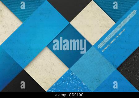 abstrakt, blauer Hintergrund mit notleidenden Frames. Vektor-geometrische, grobe Wallpaper-Vorlage. Materialdesign Kulisse. Origami Stock Vektor