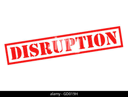 Störung, die roten Stempel auf einem weißen Hintergrund. Stockfoto