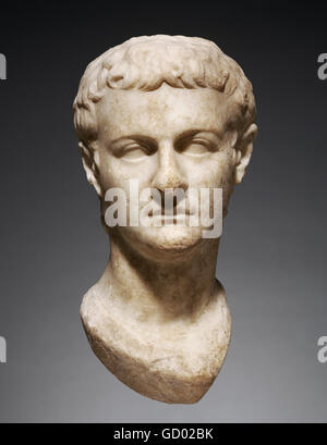 Caligula. Marmorkopf von Kaiser Caligula (AD 12 - AD 41), der zwischen 37 und 41 n. Chr. regierte, datiert c.AD 40. Stockfoto