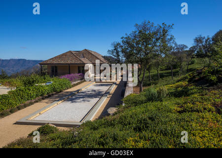 Bocciabahn und Weinprobe im Weinberg 7 & 8 westlich von der Stadt St. Helena im Napa Valley Kalifornien Stockfoto