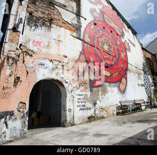 9. Juni 2016 in Phuket, Thailan alte Stadt Phuket Chino portugiesischen Stil am Soi Rommanee auf Talang Road in Phuket Town ausgehend Stockfoto