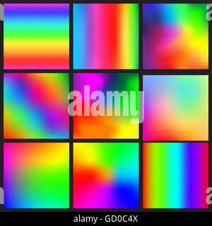 Satz von Regenbogen-Netz-Vektor-Hintergründe Stock Vektor