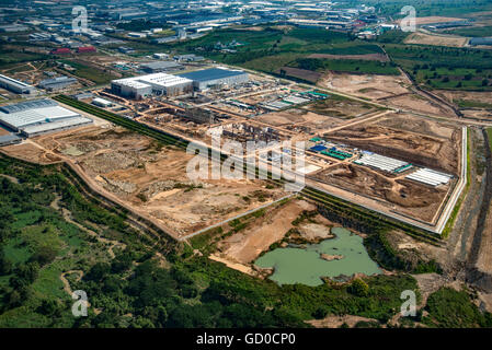 Luftaufnahme Gewerbegebiet Land-Entwicklung Stockfoto