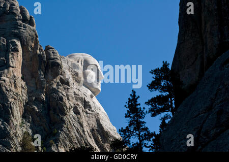 South Dakota.  Black Hills.  Mount Rushmore Nationalmonument. Washingtons Kopf. Stockfoto