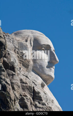 South Dakota.  Black Hills.  Mount Rushmore Nationalmonument. Washingtons Kopf. Stockfoto