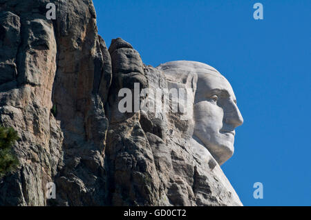 South Dakota.  Black Hills.  Mount Rushmore Nationalmonument. Washingtons Kopf. Stockfoto