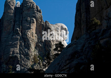 South Dakota.  Black Hills.  Mount Rushmore Nationalmonument. Washingtons Kopf. Stockfoto