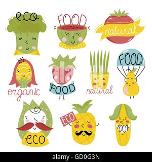 Bio-Labels und Elemente Stock Vektor