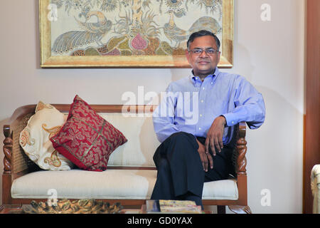 Mumbai, Maharashtra, Indien. 4. Juni 2014. 4. Juni 2014 - Mumbai, Indien:. Natarajan Chandrasekaran, CEO von TATA Consultancy Services (TCS), ist der höchste bezahlte CEO in Indien, in seinem Haus bei Worli Seaface, Mumbai. © Subhash Sharma/ZUMA Draht/Alamy Live-Nachrichten Stockfoto