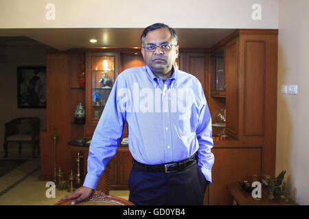 Mumbai, Maharashtra, Indien. 4. Juni 2014. 4. Juni 2014 - Mumbai, Indien:. Natarajan Chandrasekaran, CEO von TATA Consultancy Services (TCS), ist der höchste bezahlte CEO in Indien, in seinem Haus bei Worli Seaface, Mumbai. © Subhash Sharma/ZUMA Draht/Alamy Live-Nachrichten Stockfoto