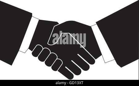 Handshake mit einander auf weißem Hintergrund Stock Vektor