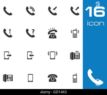 Vektor schwarz Telefon Icons set Stock Vektor