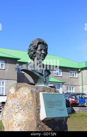 Statue von Margaret Thatcher, Stanley, Falkland Island Stockfoto