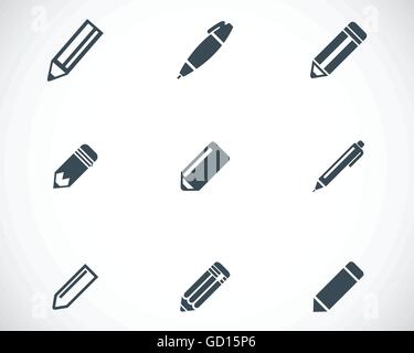 Vektor schwarzen Bleistift Icons set Stock Vektor