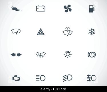 Vektor-Balck Auto Dashboard Icons set Stock Vektor