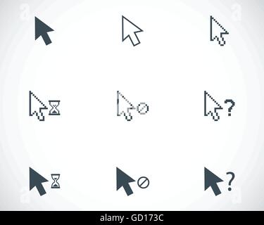 Vektor-schwarze Maus-Cursor-Symbole-set Stock Vektor