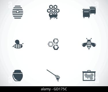 Vektor schwarzen Honig Icons set Stock Vektor