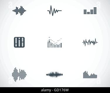 Vektor-black-Music-Soundwave-Icons set Stock Vektor