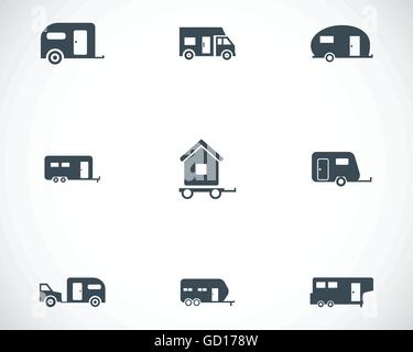 Vektor-schwarze Anhänger-Icons set Stock Vektor