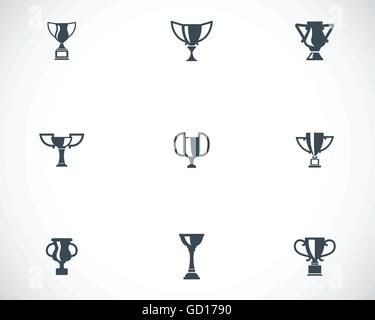 Vektor schwarze Trophäe Icons set Stock Vektor
