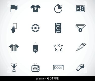 Vektor schwarz Soccer Icons set Stock Vektor