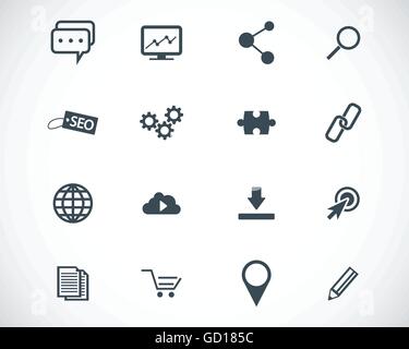 Vektor schwarze Seo Icons set Stock Vektor