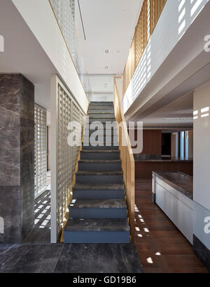 Penthouse-Interieur. Fitzroy Place, London, Großbritannien. Architekt: Johnson Naylor, 2016. Stockfoto