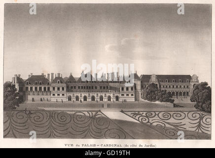 PARIS: Palais-Kardinal, du Côté du Jardin. (Palais Royal). Aquatinta, 1808 Stockfoto