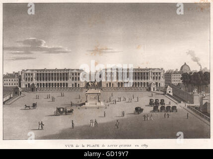 PARIS: Platzieren Sie de Louis Quinze En 1789. Place De La Concorde. Aquatinta, 1808 Stockfoto