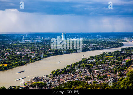 Skyline von Bonn, Deutschland, Rhein, Stockfoto