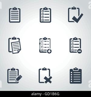 Vector schwarz Check-Liste-Icon-set Stock Vektor