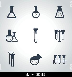 Vector schwarz-Chemie-Icon-set Stock Vektor