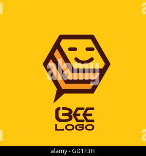Biene-Logo auf einfache Weise entwickelt, so dass es Verwendung für mehrere schlägt wie Logo, Zeichen, Symbol oder Icon. Stock Vektor