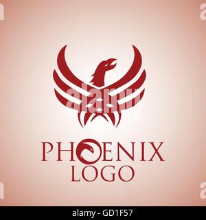 Phoenix-Logo auf einfache Weise entwickelt, so dass es Verwendung für mehrere schlägt wie Logo, Zeichen, Symbol oder Icon. Stock Vektor