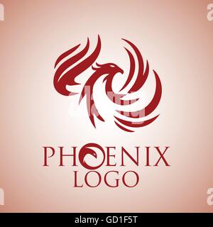 Phoenix-Logo auf einfache Weise entwickelt, so dass es Verwendung für mehrere schlägt wie Logo, Zeichen, Symbol oder Icon. Stock Vektor