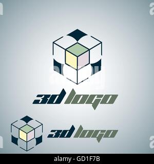 3D Logo auf einfache Weise entwickelt, so dass es Verwendung für mehrere schlägt wie Logo, Zeichen, Symbol oder Icon. Stock Vektor